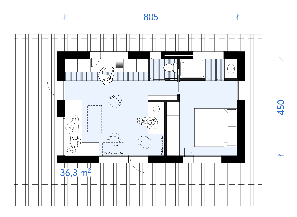 Plan de la cabane